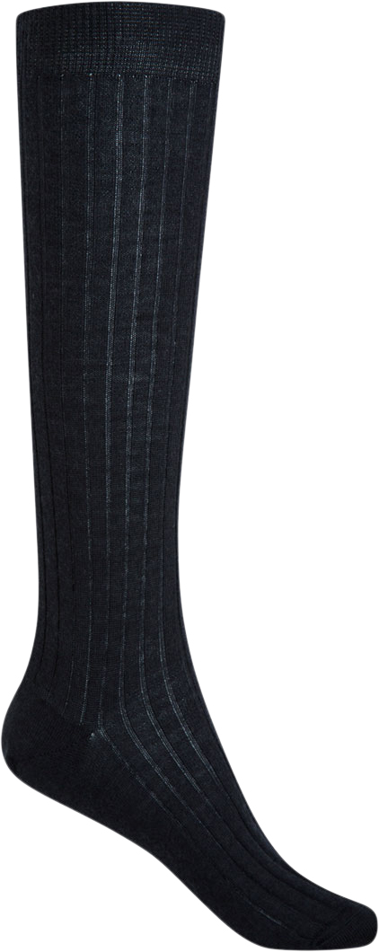 100% Ribbed Wool High Socks