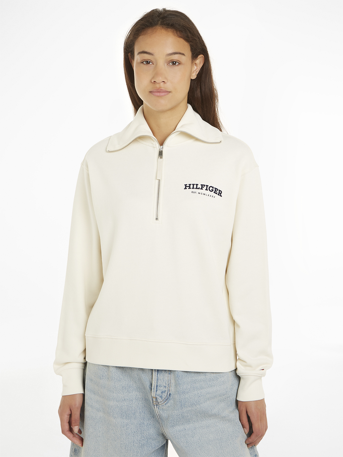 Tommy Hilfiger REG Monotype Flck 1/2zip Sweatshirt L