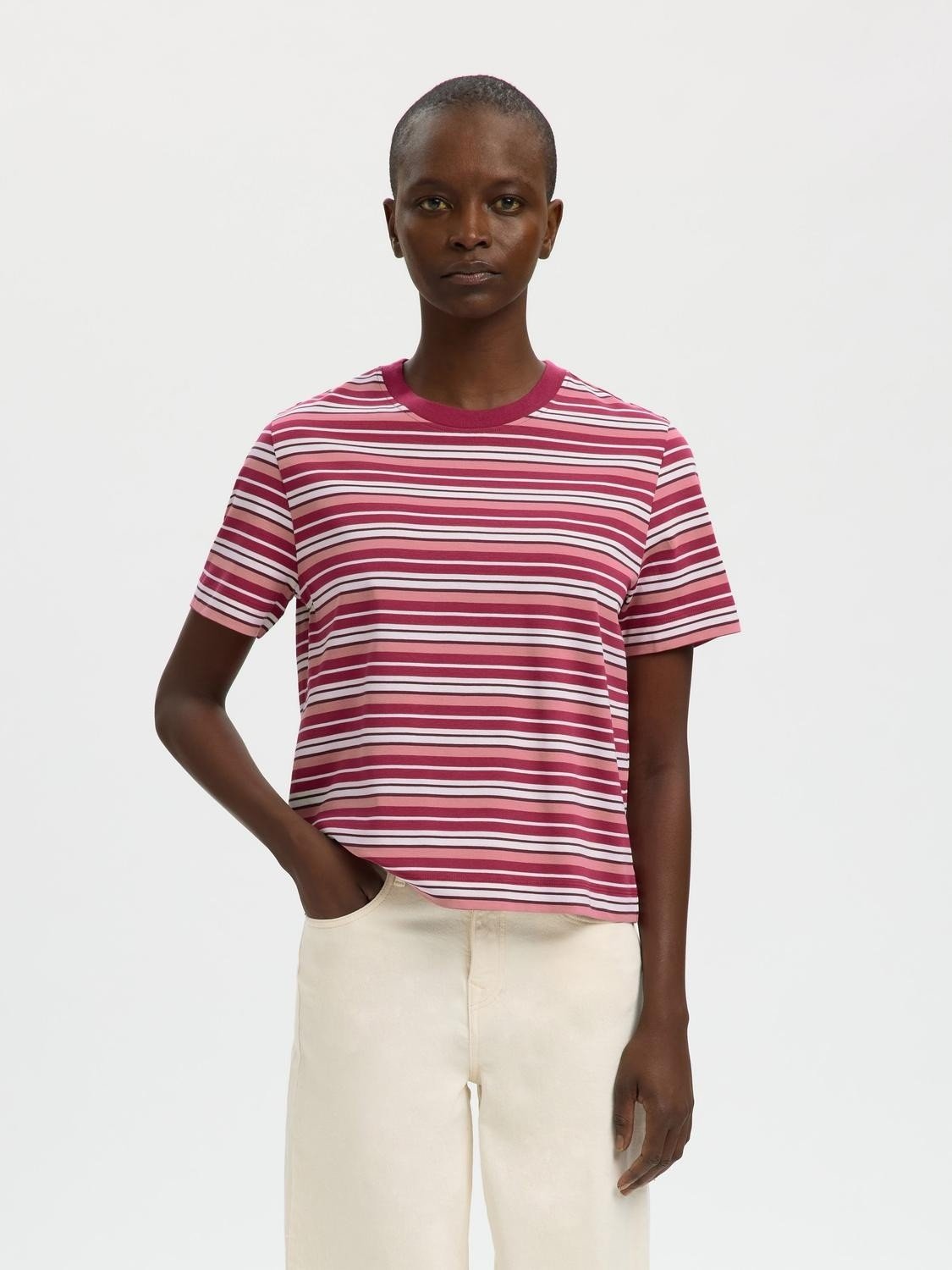 Slwessential SS Striped Boxy TEE NO