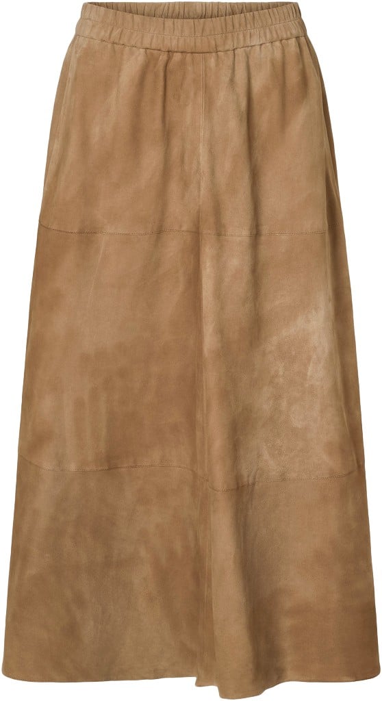 1014pbojono Suede Long Skirt
