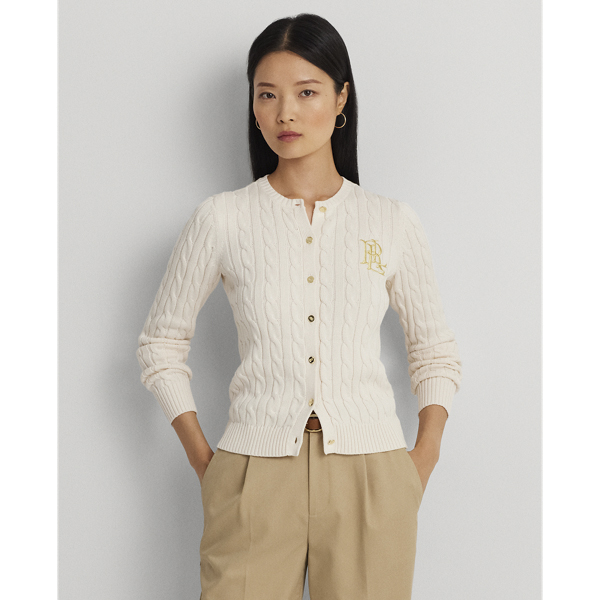 Cableknit Cotton Cardigan