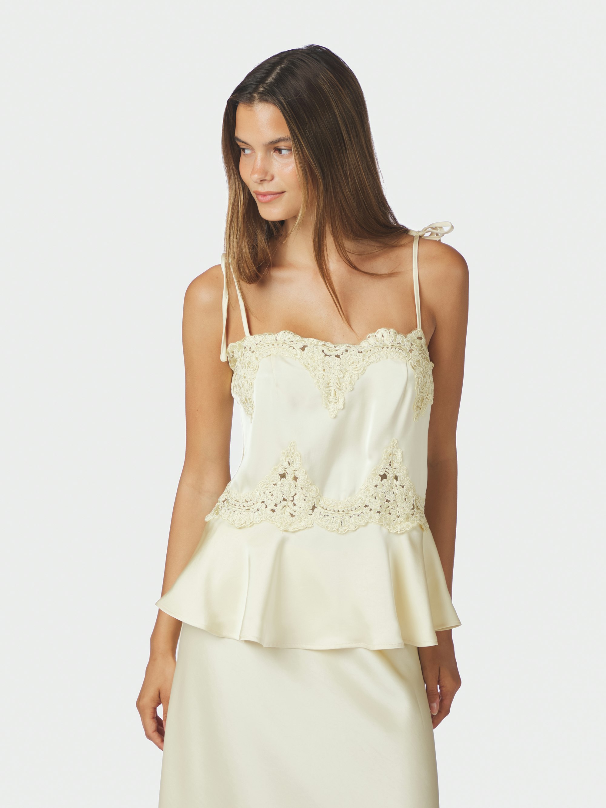 Kaela Heavy Sateen Lace Top