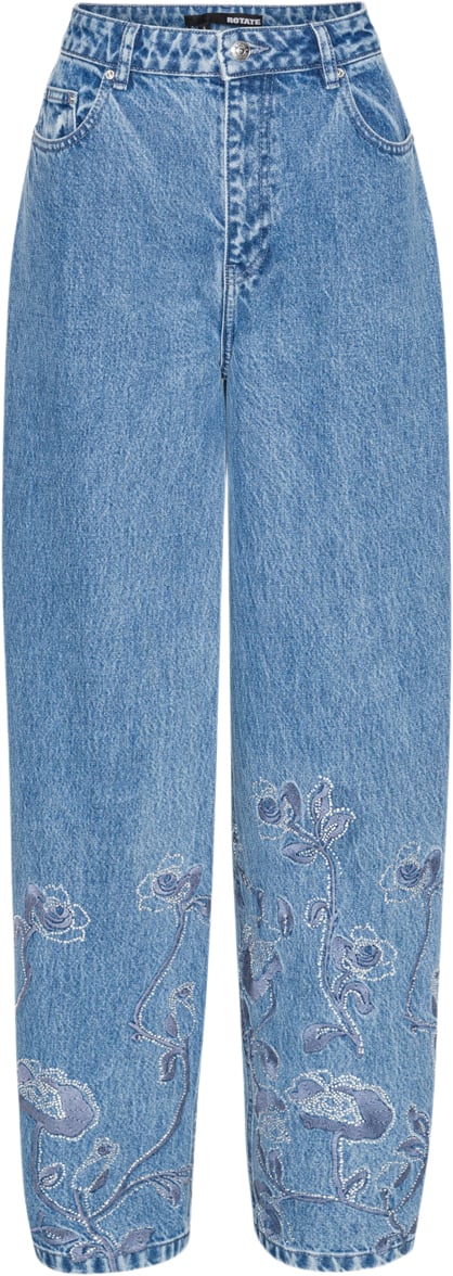 Rhinestone Wide Leg Jeans