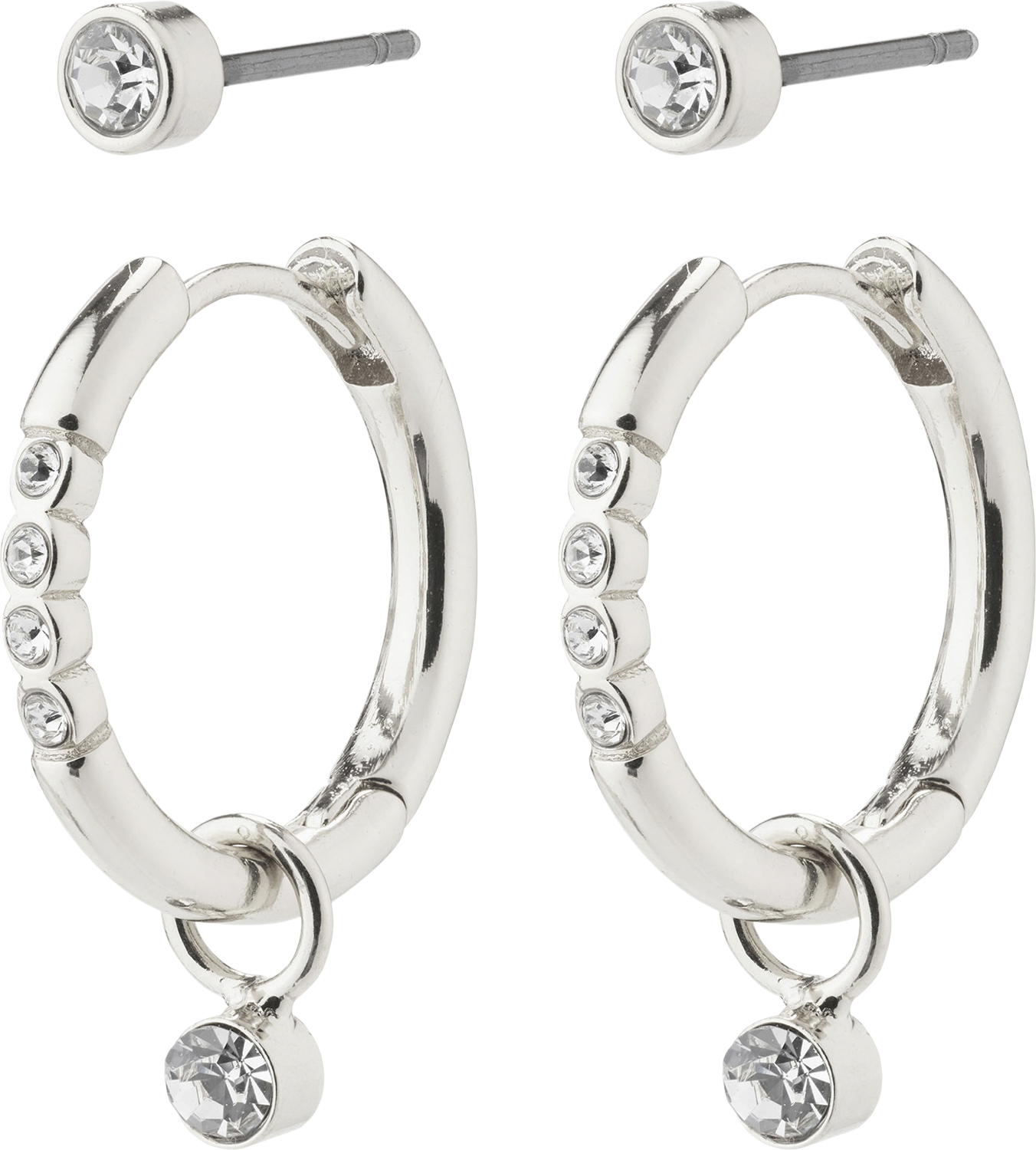 Elna Recycled Crystal Earrings 2in-1 set Silver-plated - DKK 224 - Spar 25%
