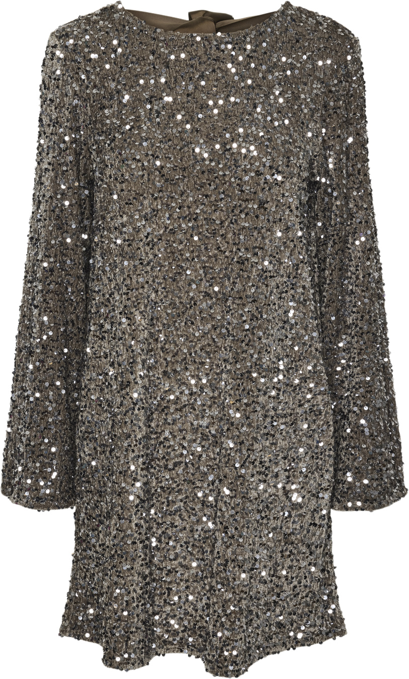 Pckam LS Deep Back BOW Dress BC
