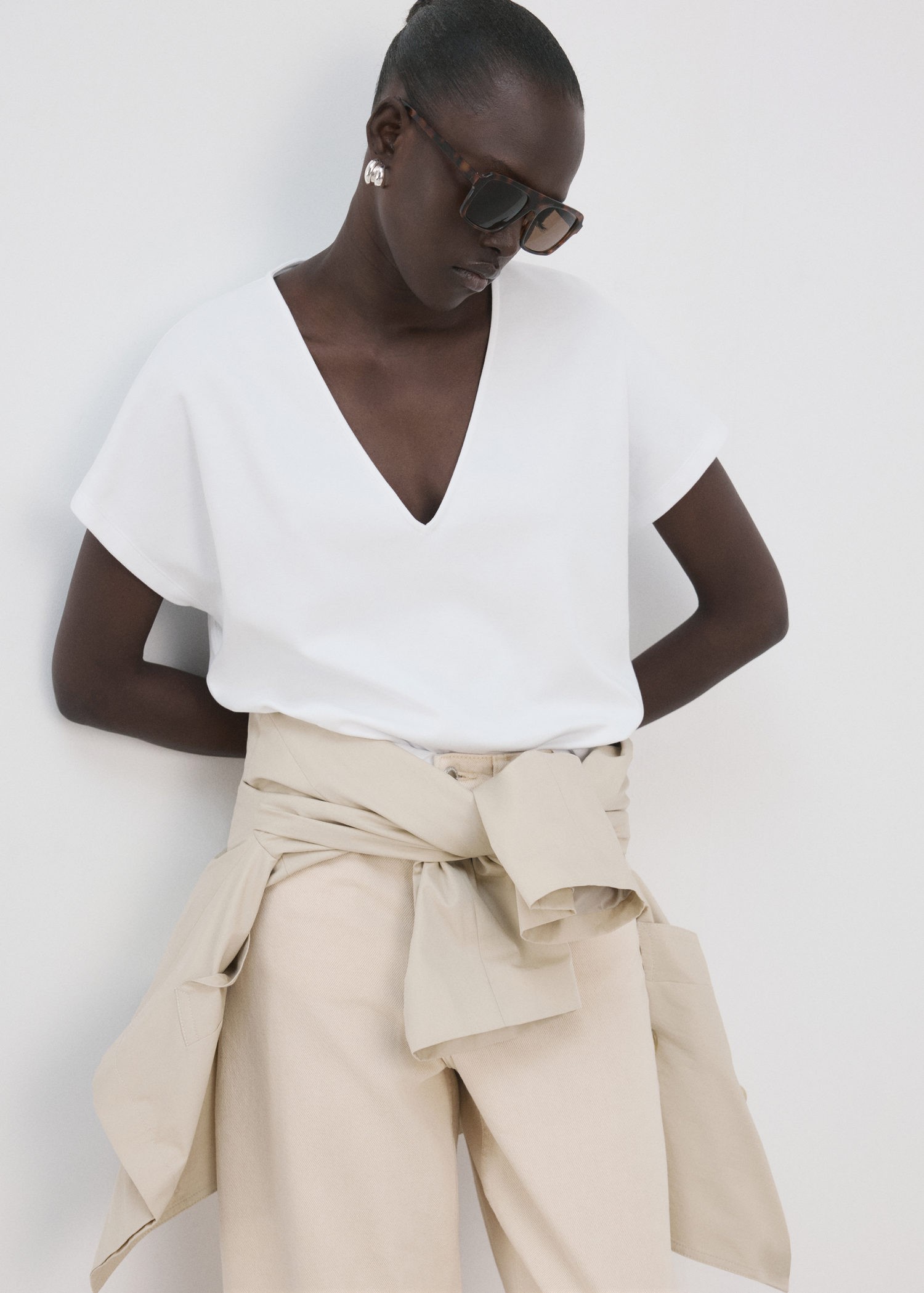 Vneck Cotton T-shirt
