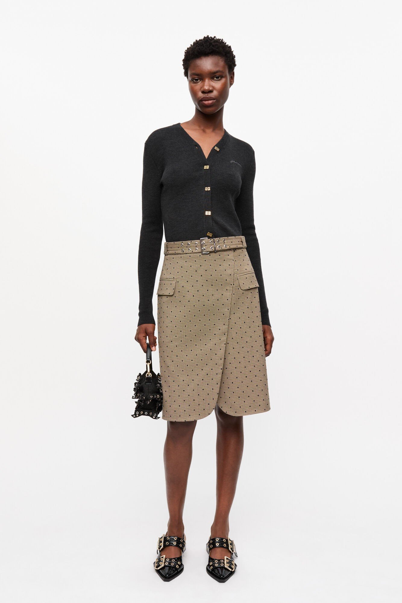Flock Check Suiting Skirt