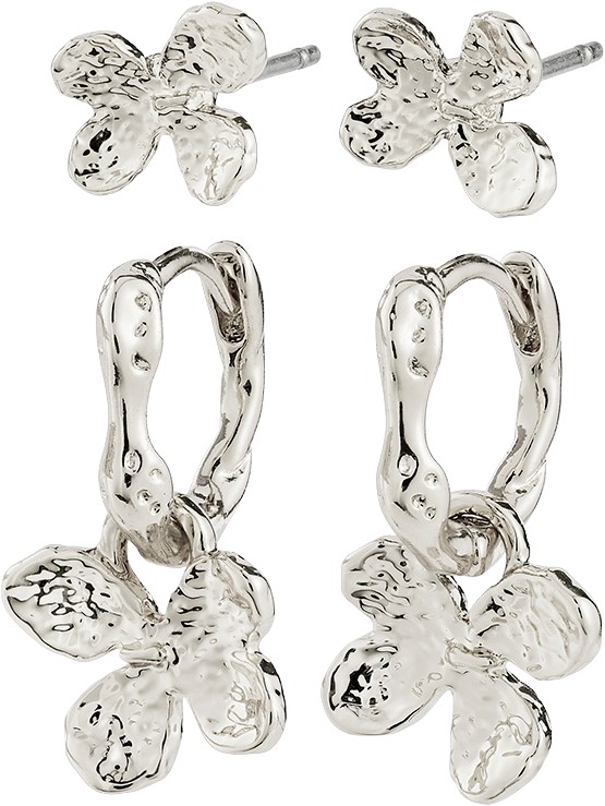 Ajani Earrings 2in-1 set, Silver-plated