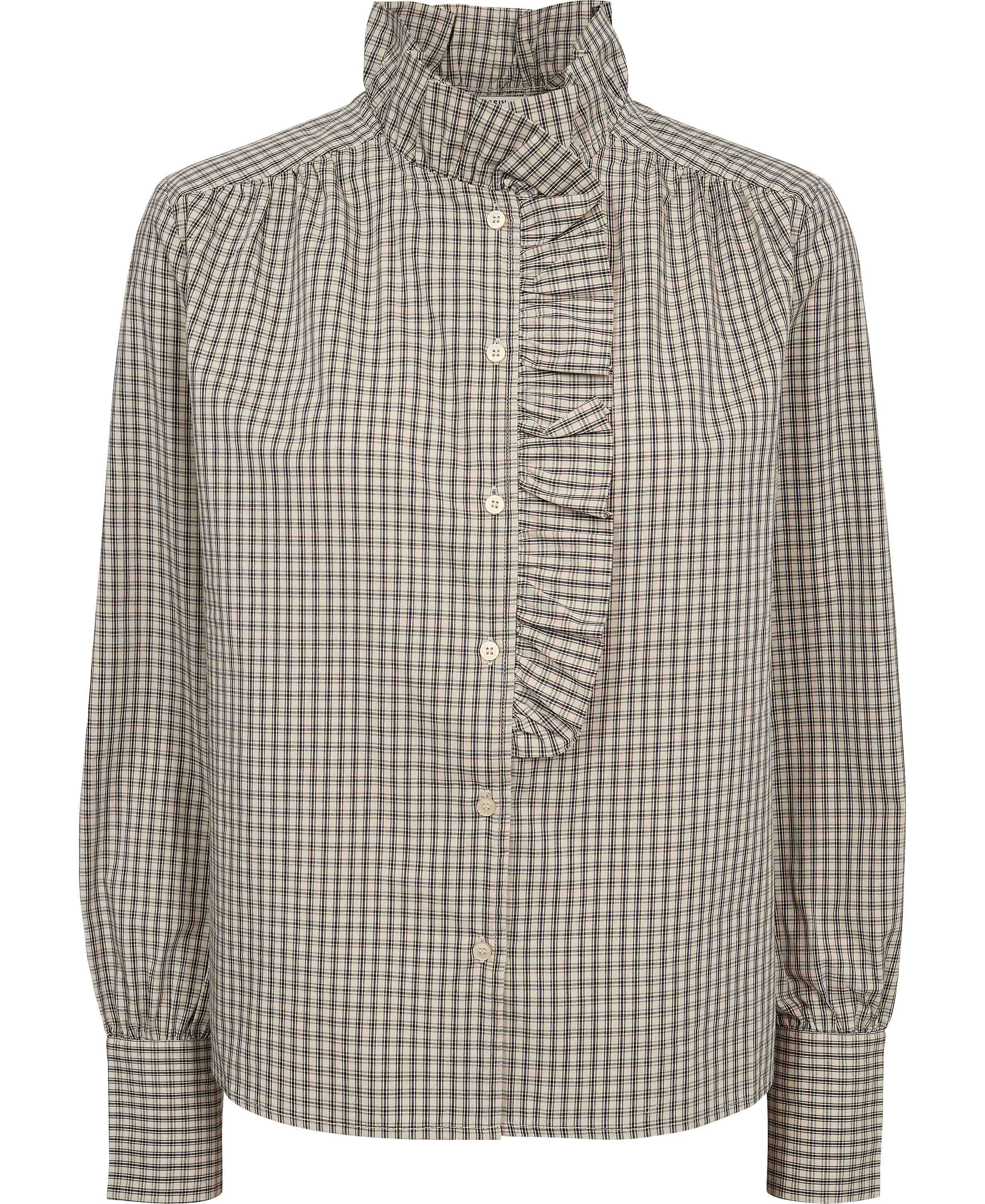 Ellen 4 Check Cotton Frill Shirt 100% Cotton Gots