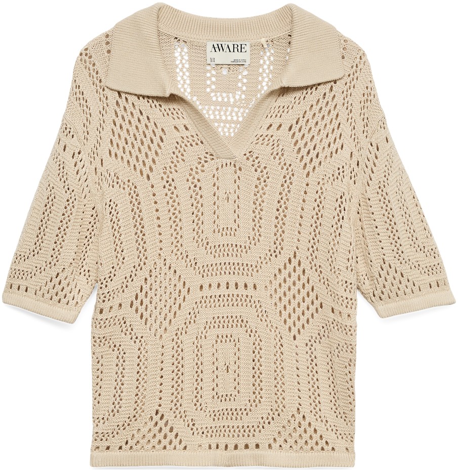Awbaylee SS Polo Crochet TOP