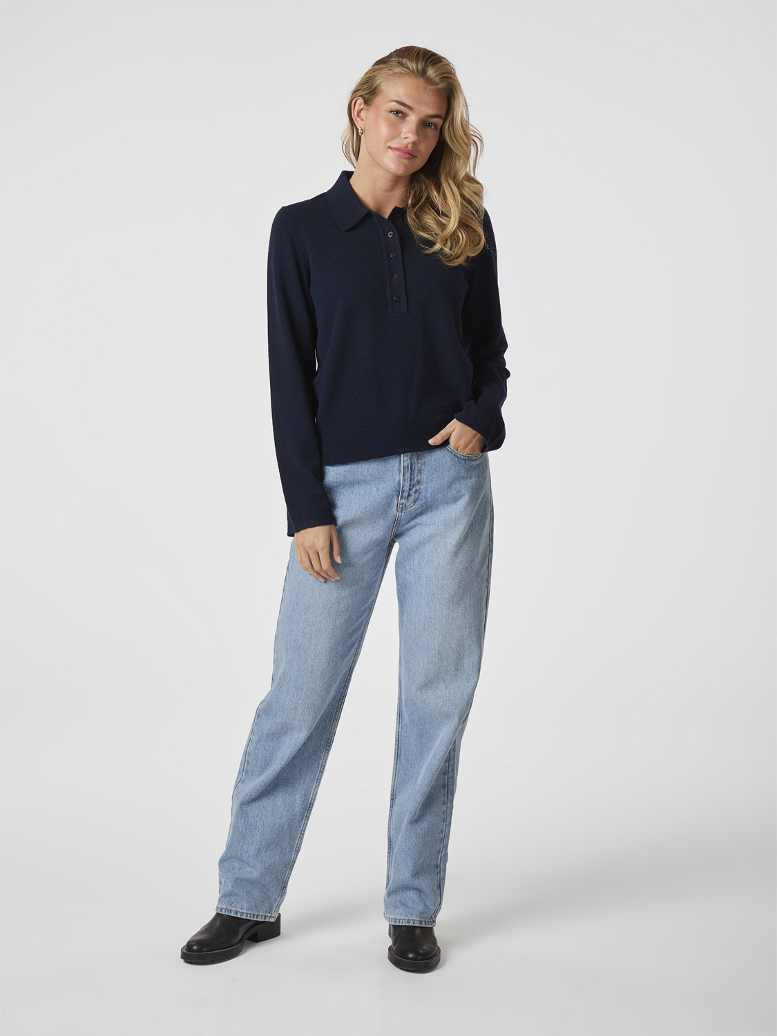 Genea Knit Polo Blouse