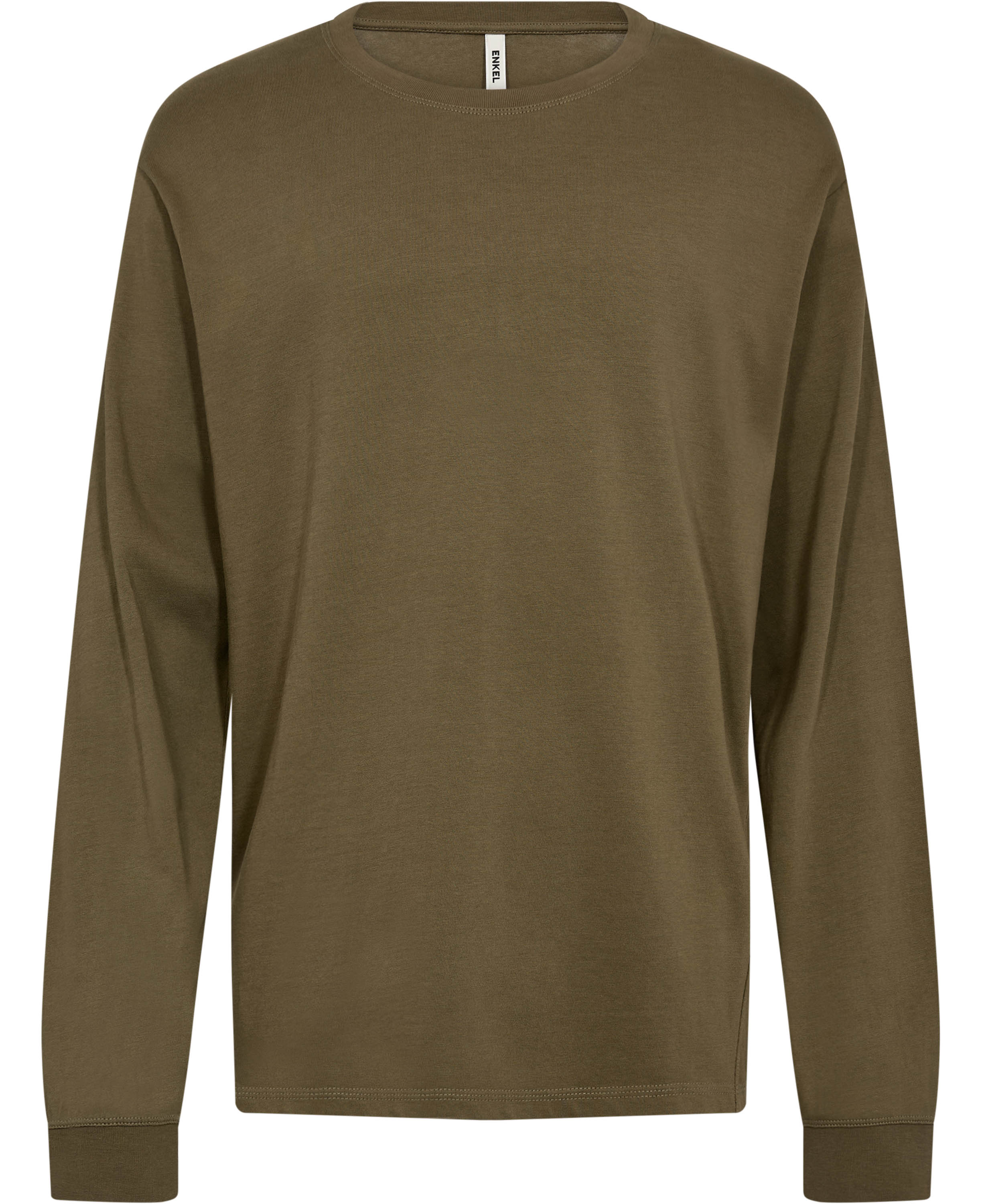 Esleaf LS Crewneck Organic M Dark Moss Green, Size L