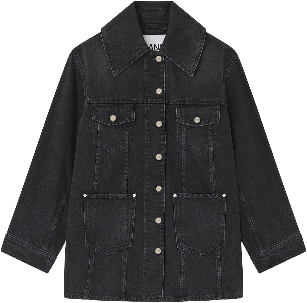 Rigid Denim Midi Jacket