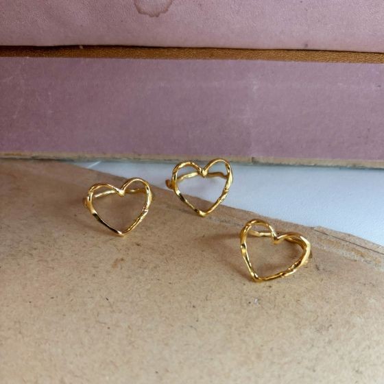 Funky Heart Ring Forgyldt