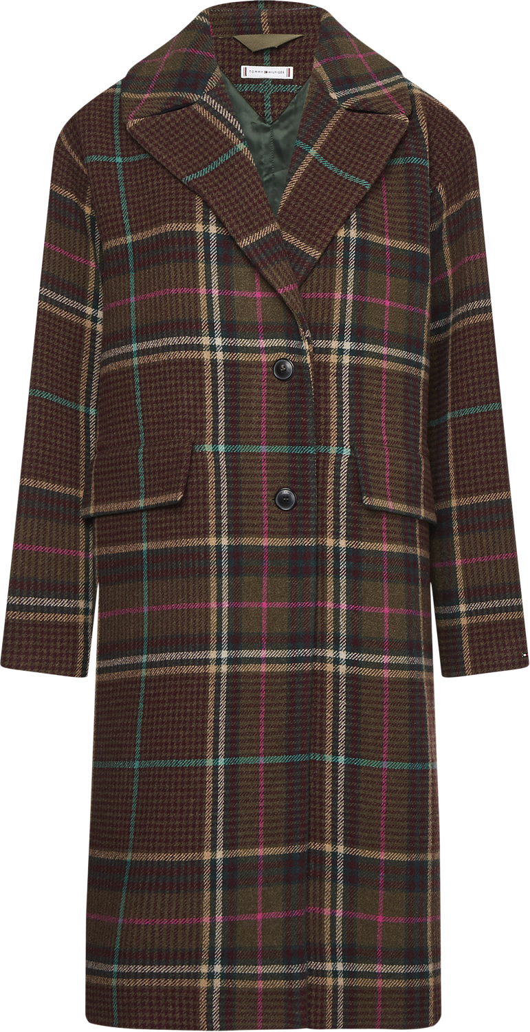 Wool Blend Check SB Relaxed Coat