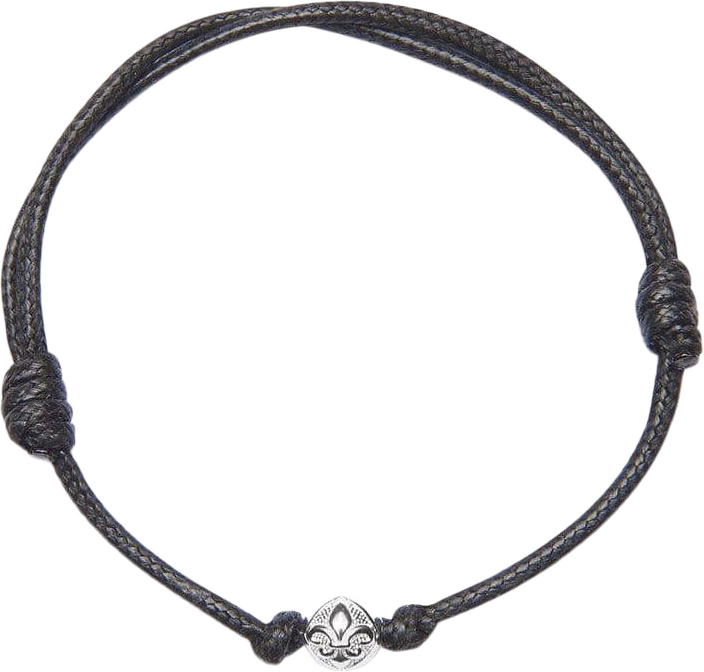 Men's String Bracelet With Silver and Black