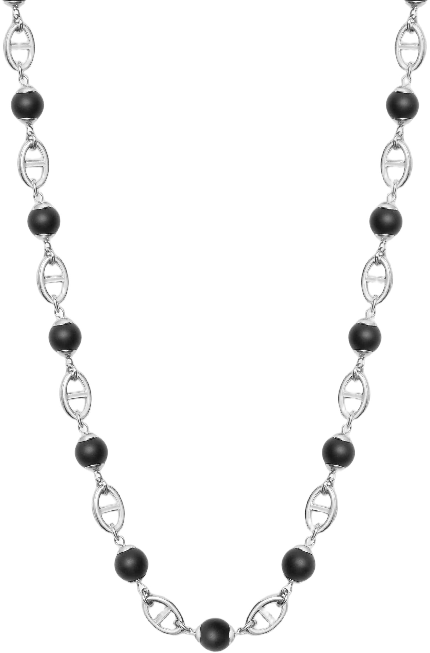 Men&#39;s Silver Mariner Chain With Matte Onyx