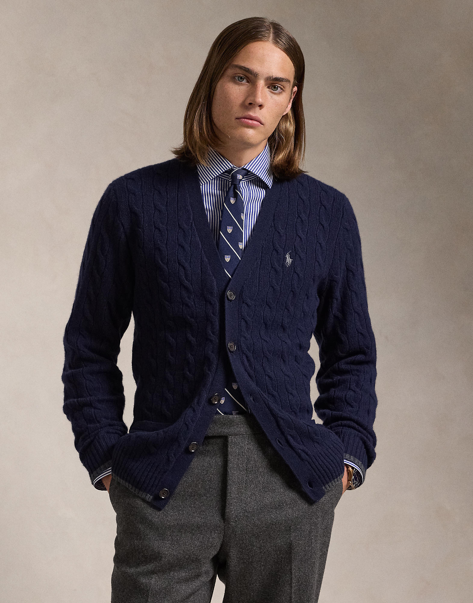 Cableknit Wool-cashmere Cardigan
