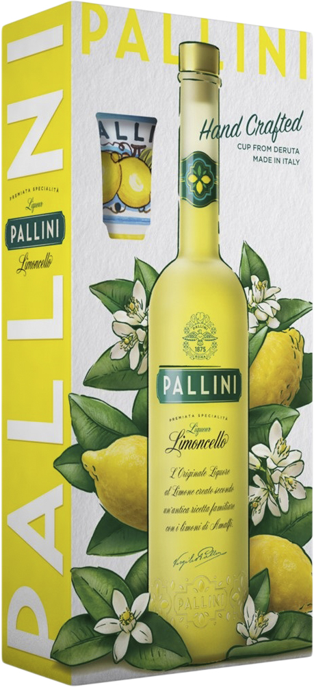 Pallini Limoncello med HÃ¥ndlavet Keramikkop