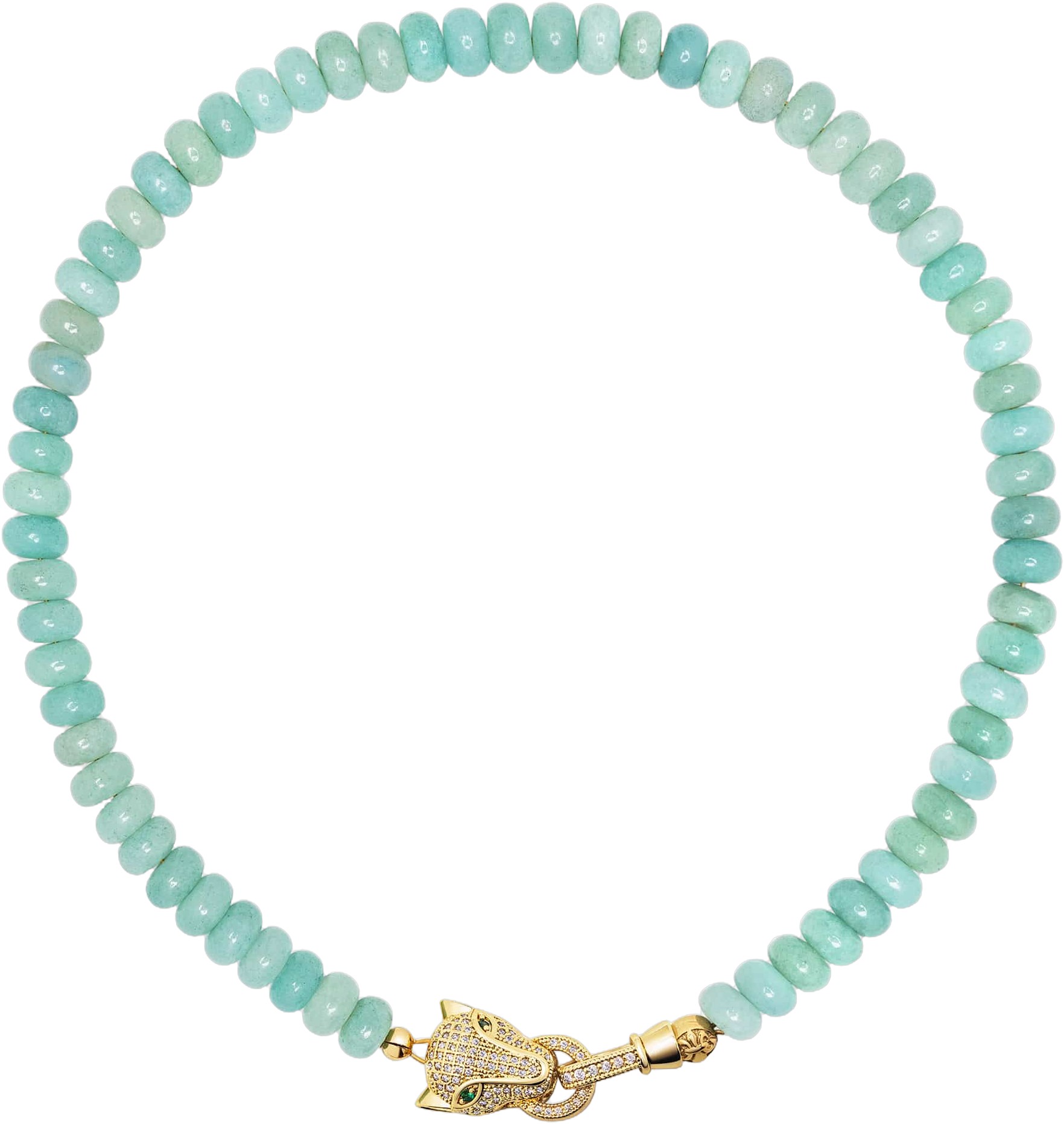 Women's Amazonite Choker With Panther Head