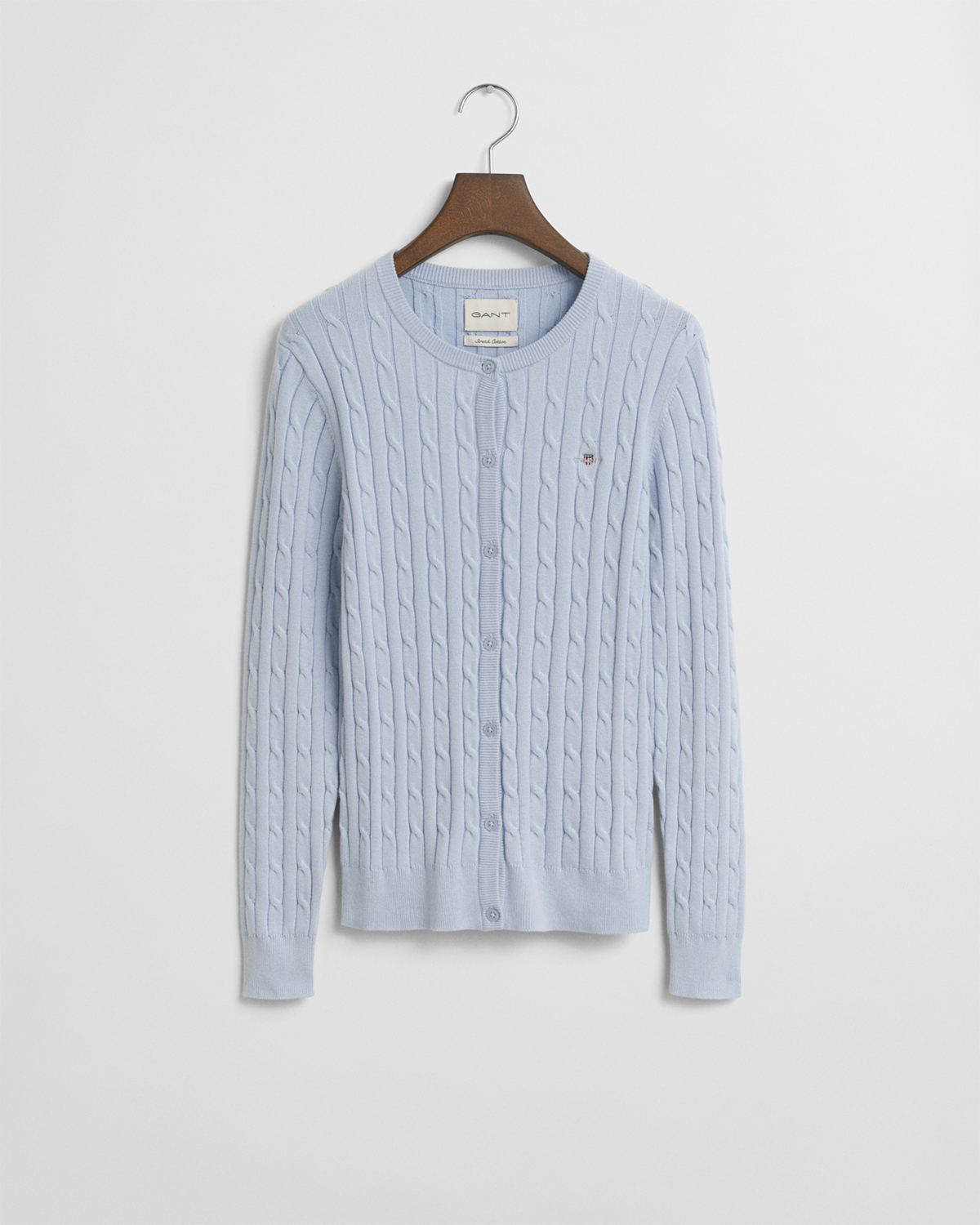 Stretch Cotton Cable Cardigan