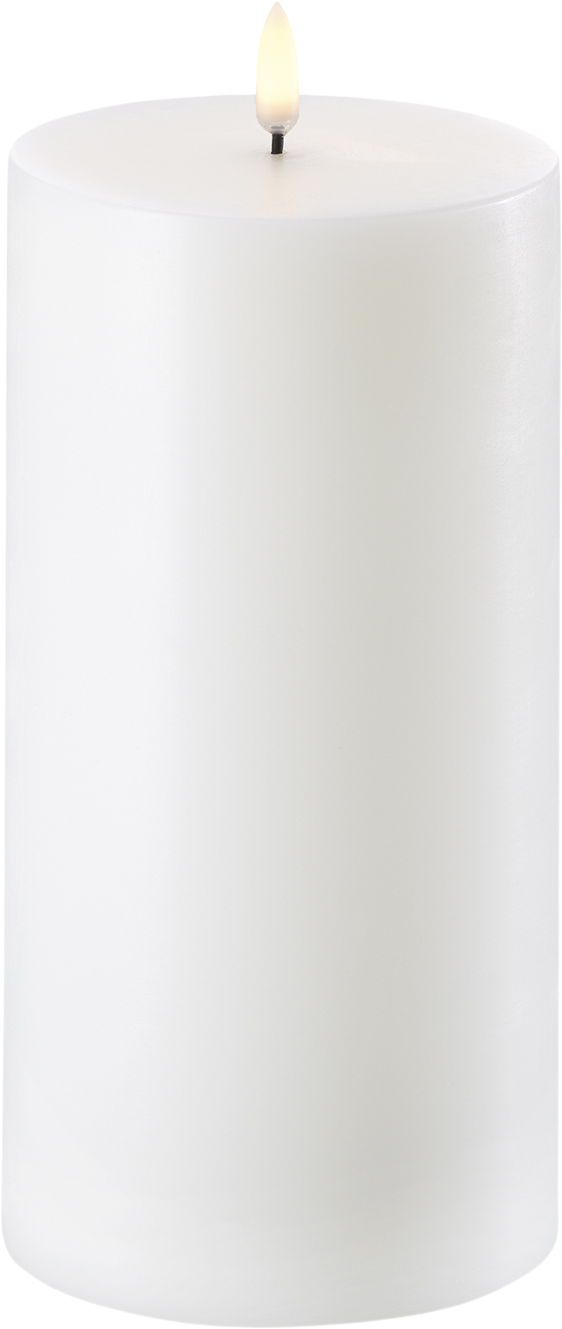 LED Pillar Candle Nordic White – 10,1 x 20 cm