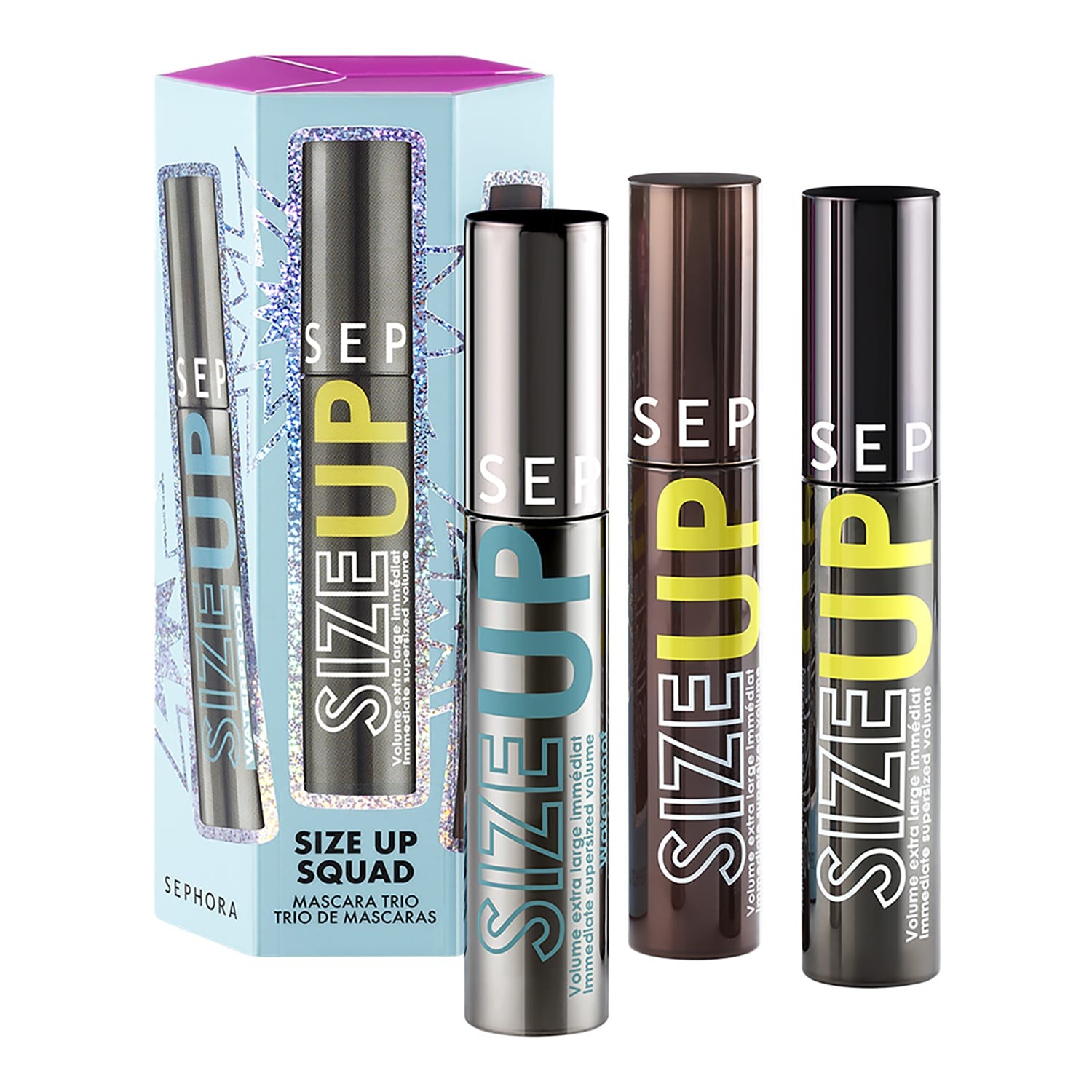 Size UP Squad 3 Mascaraer: Sort, Brun og Vandfast
