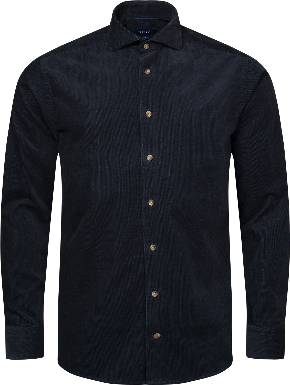 Slim Fit Navy Blue Fine Whale Coruroy Shirt