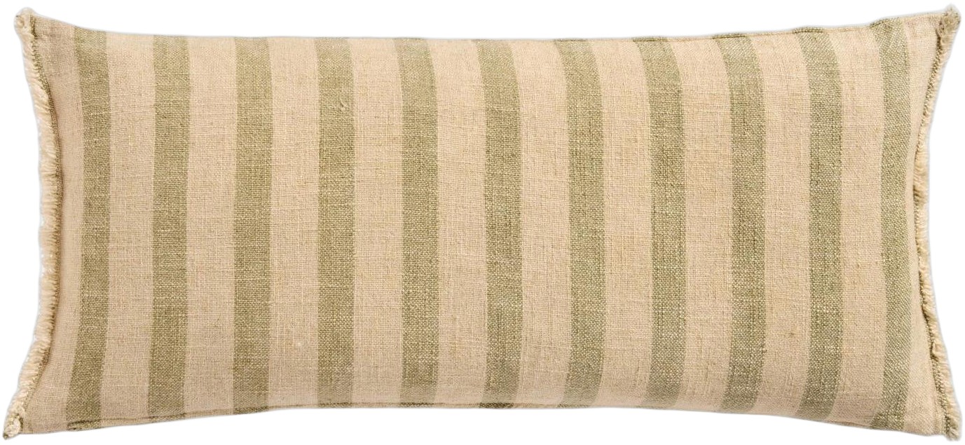 Pude Natur/støvgrønne Striber