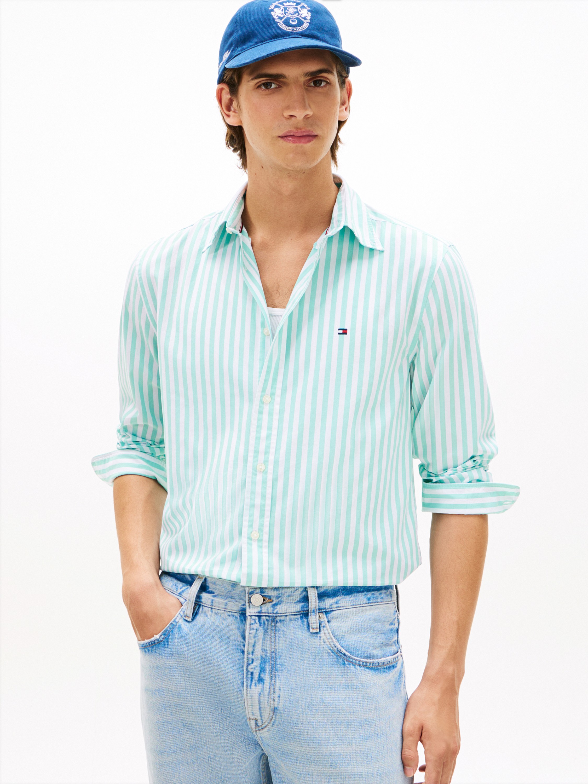 TH Flex Regular Fit Stripe Poplin Shirt