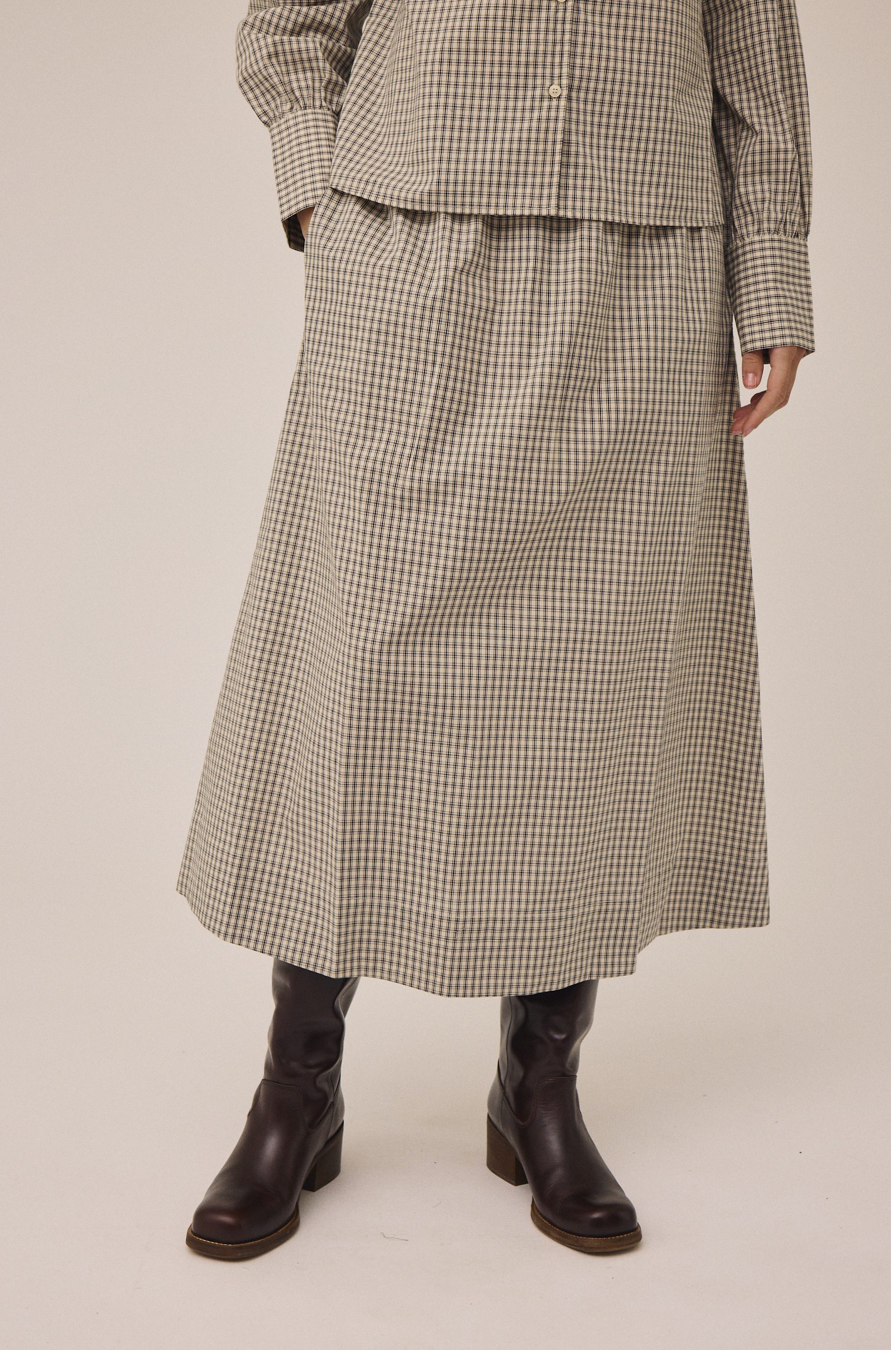 Ellen 2 Check Skirt 100% Cotton Gots