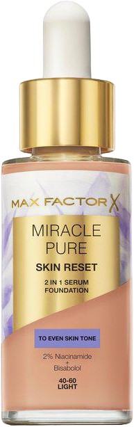 Max Factor Miracle Pure Skin Reset 2 In 1 Foundation 30-40 Fair To Light 30 ml