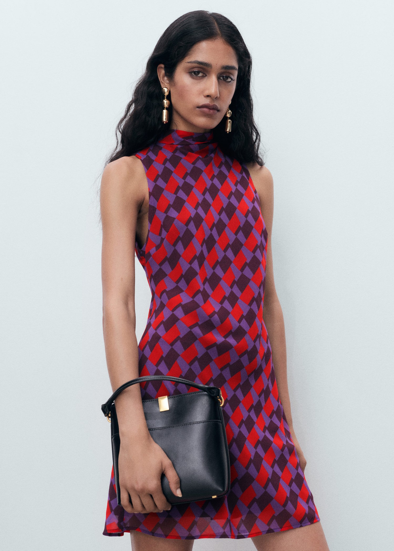 Printed Dress With bow Detail