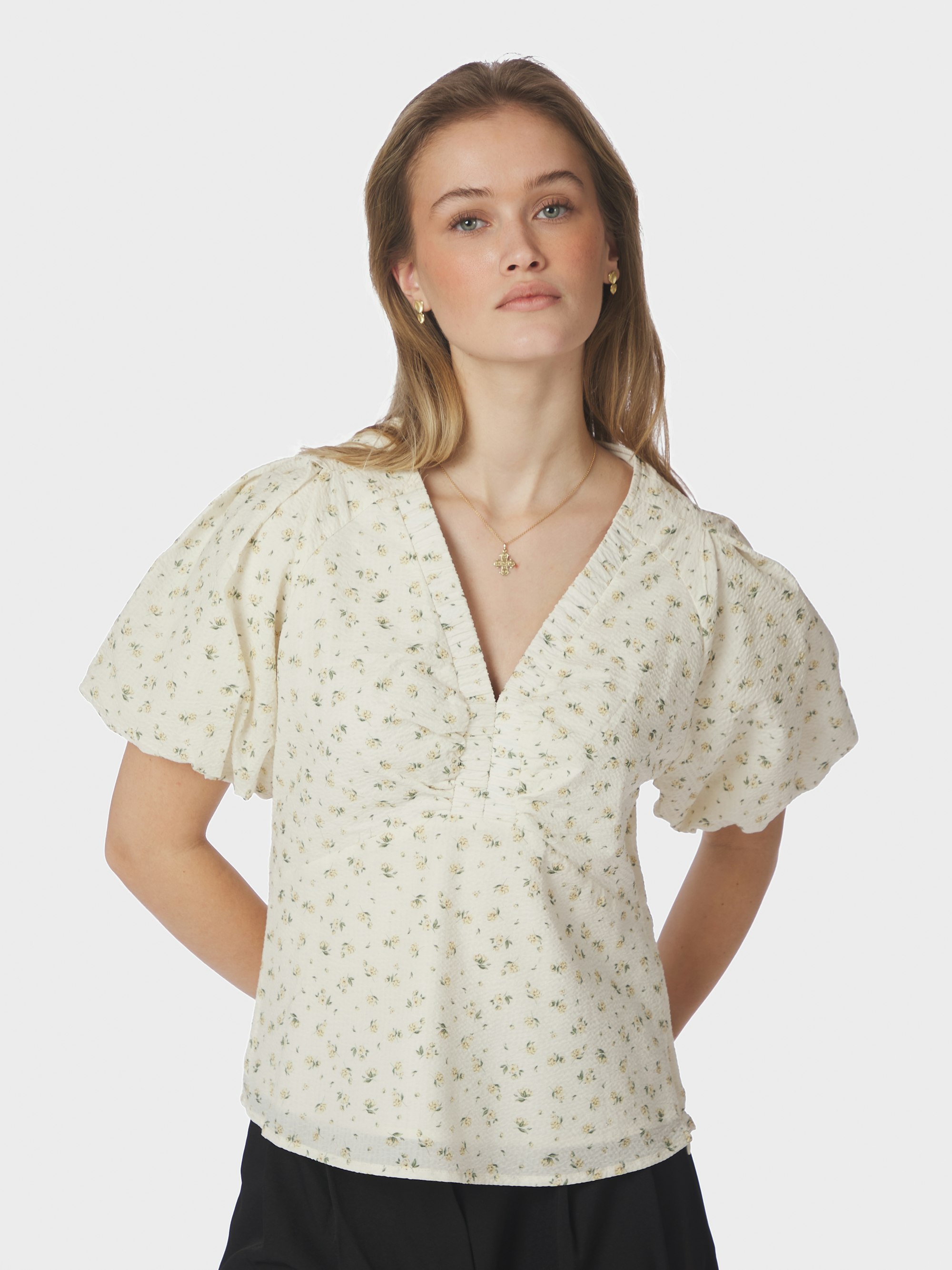 Irina Small Rose Flower Blouse