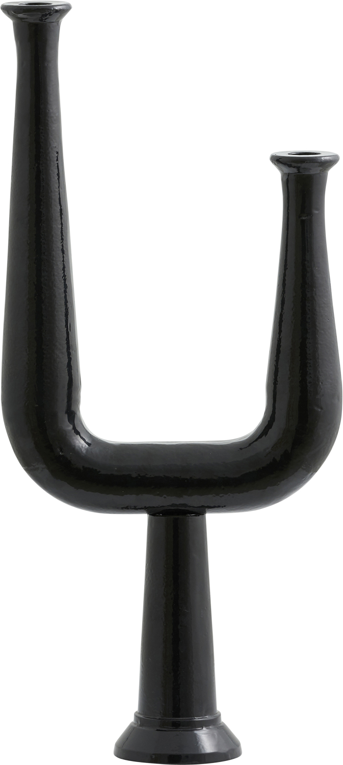 Ulopu Candleholder, 2 arm, Aluminum Black