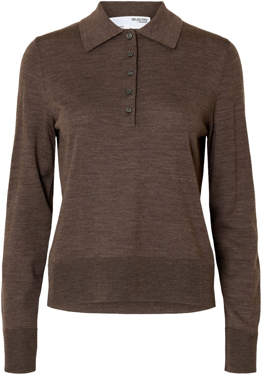 Slfthea LS Knit 100% Merino Collar Neck