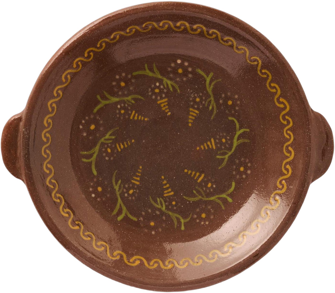 Bordskål M/gult Bølgemønster ved Kanten