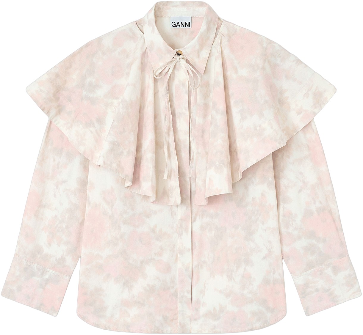 Printed Stretch Cotton Circle Colla