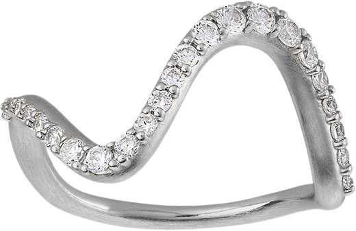 Wave Sparkle Ring Silver