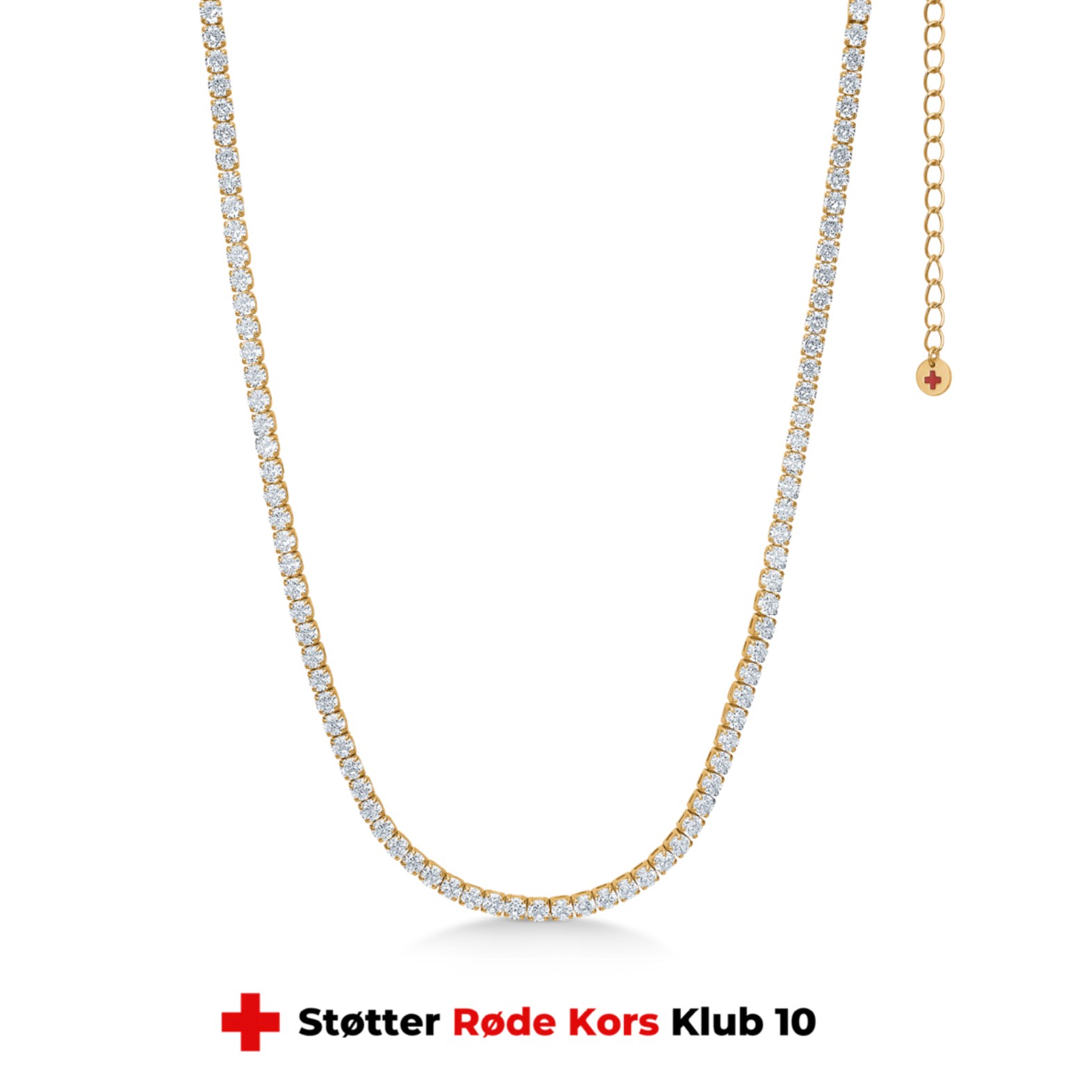 Red Cross Halskæde Forgyldt