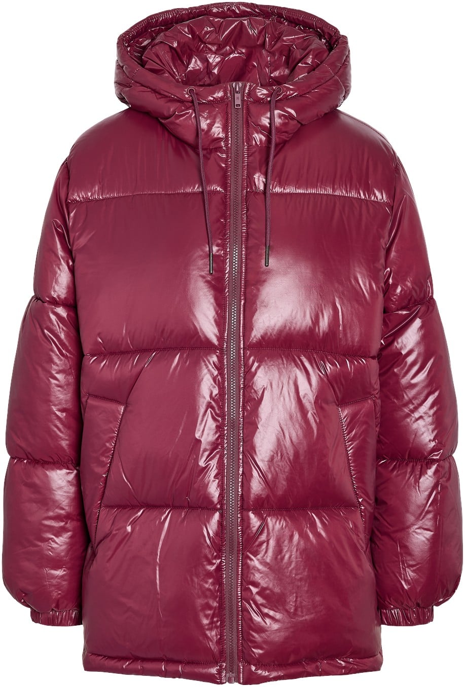 Nmallie Shiny Hood Long Jacket