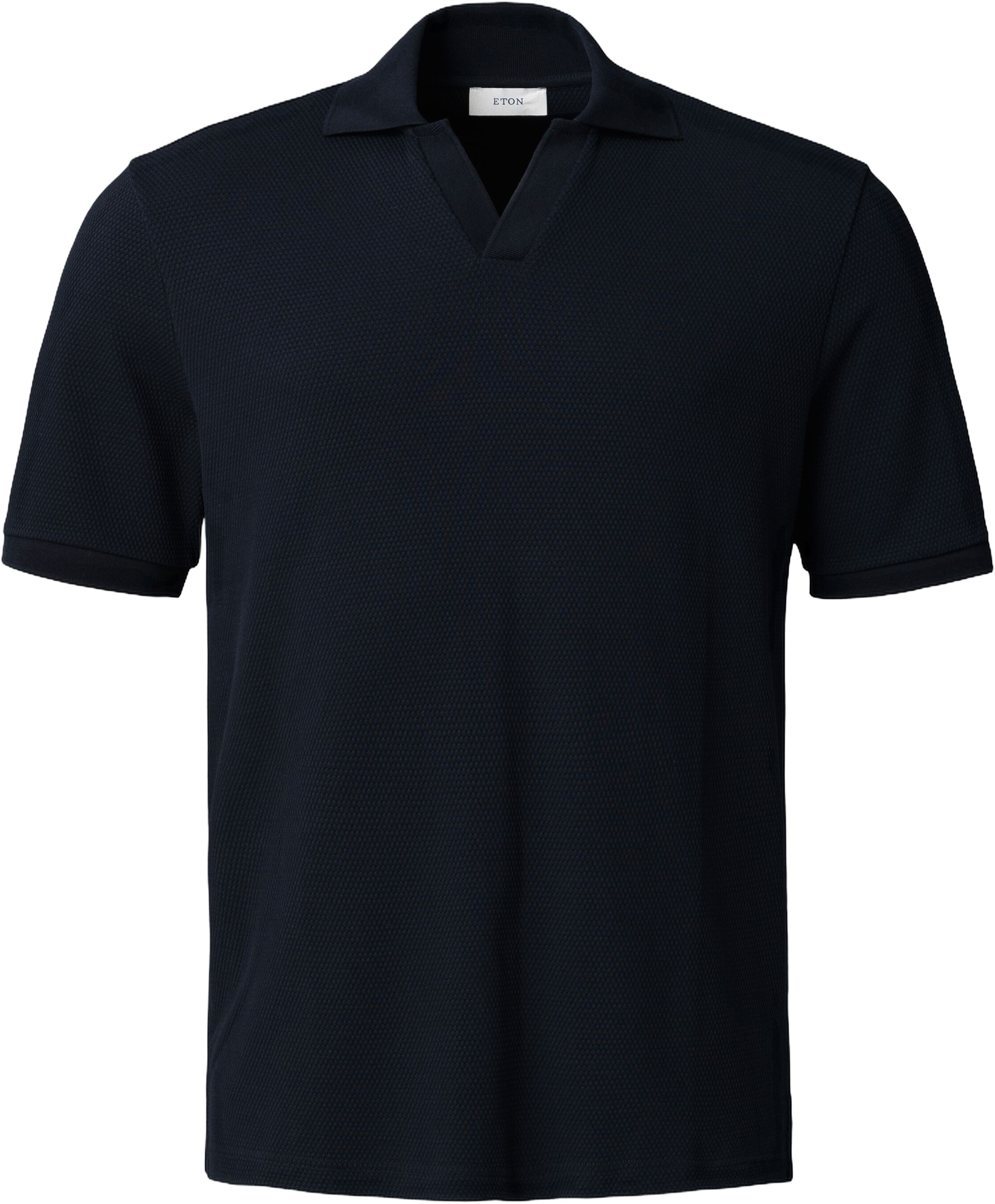 Waffle Open Collar Polo Shirt
