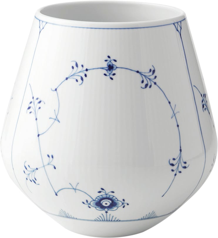 Musselmalet Riflet 20,5 cm Vase Stor
