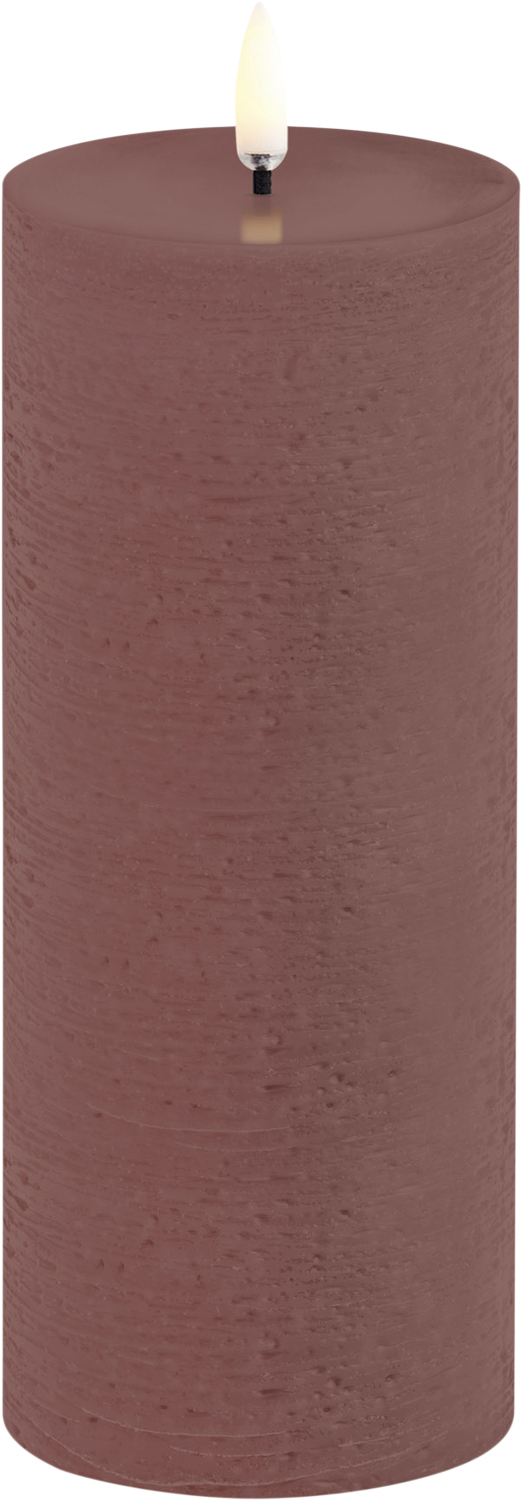 LED Pillar Candle, Terracotta, Rustic, 7,8x20,3 cm - Køb til DKK 175 - Spar 20%