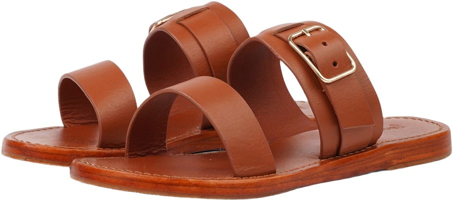 Lacco Adjustable Leather Sandal W/ Large Buckle