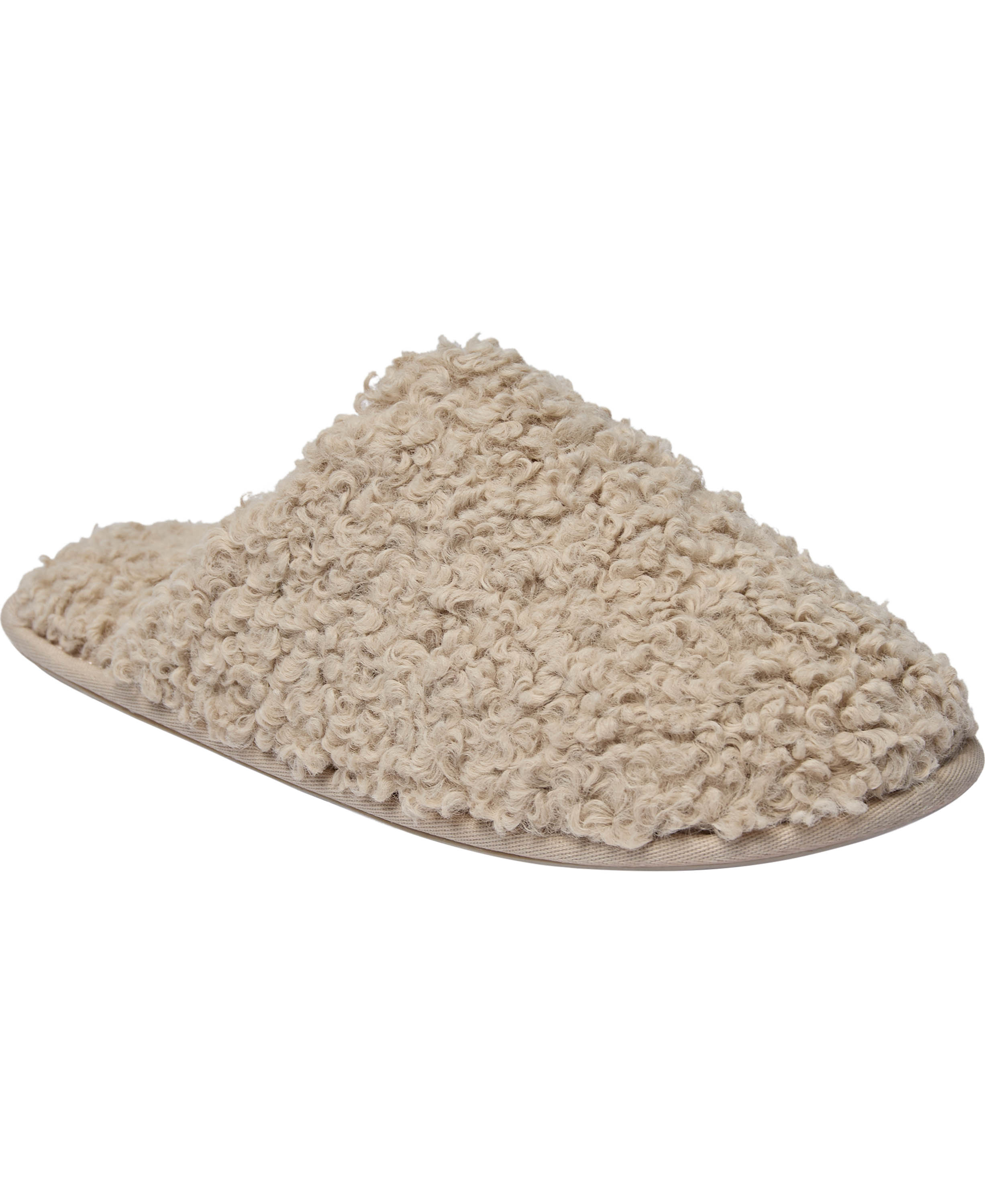 Slipper in Curly Upper Beige