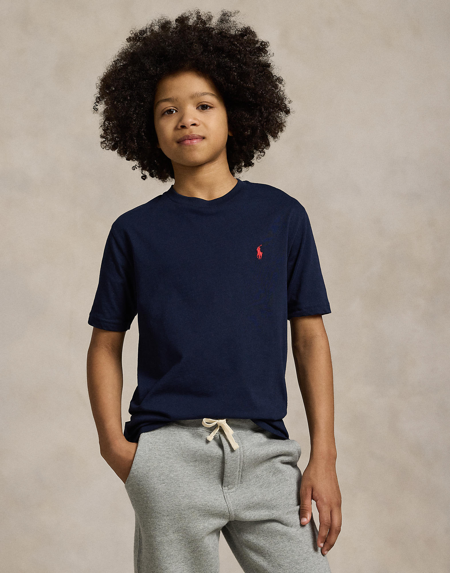 Cotton Jersey Crewneck Tee Kids