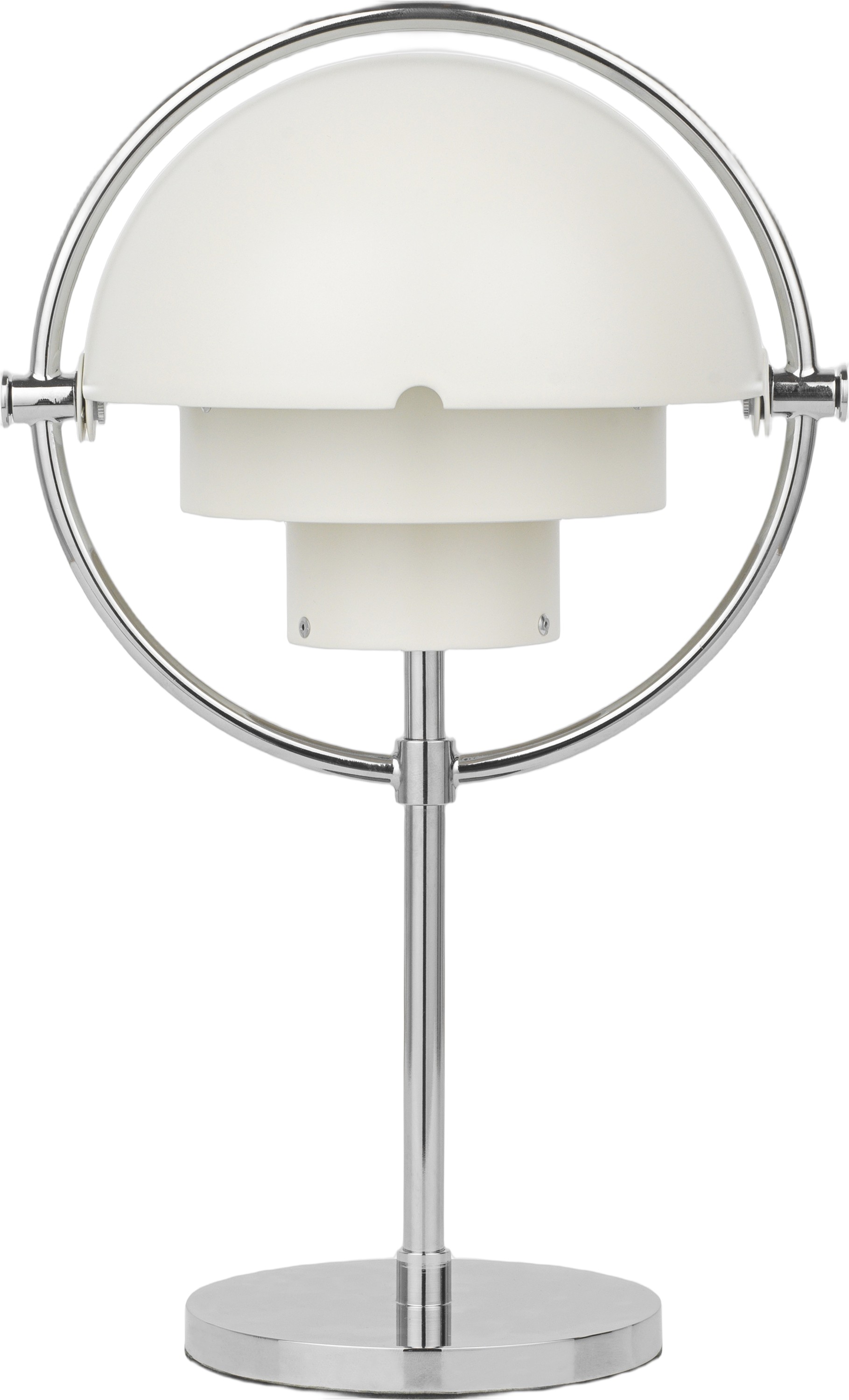 Multilite Portable Lamp, EU Base: Chrome, Shade: White Semi