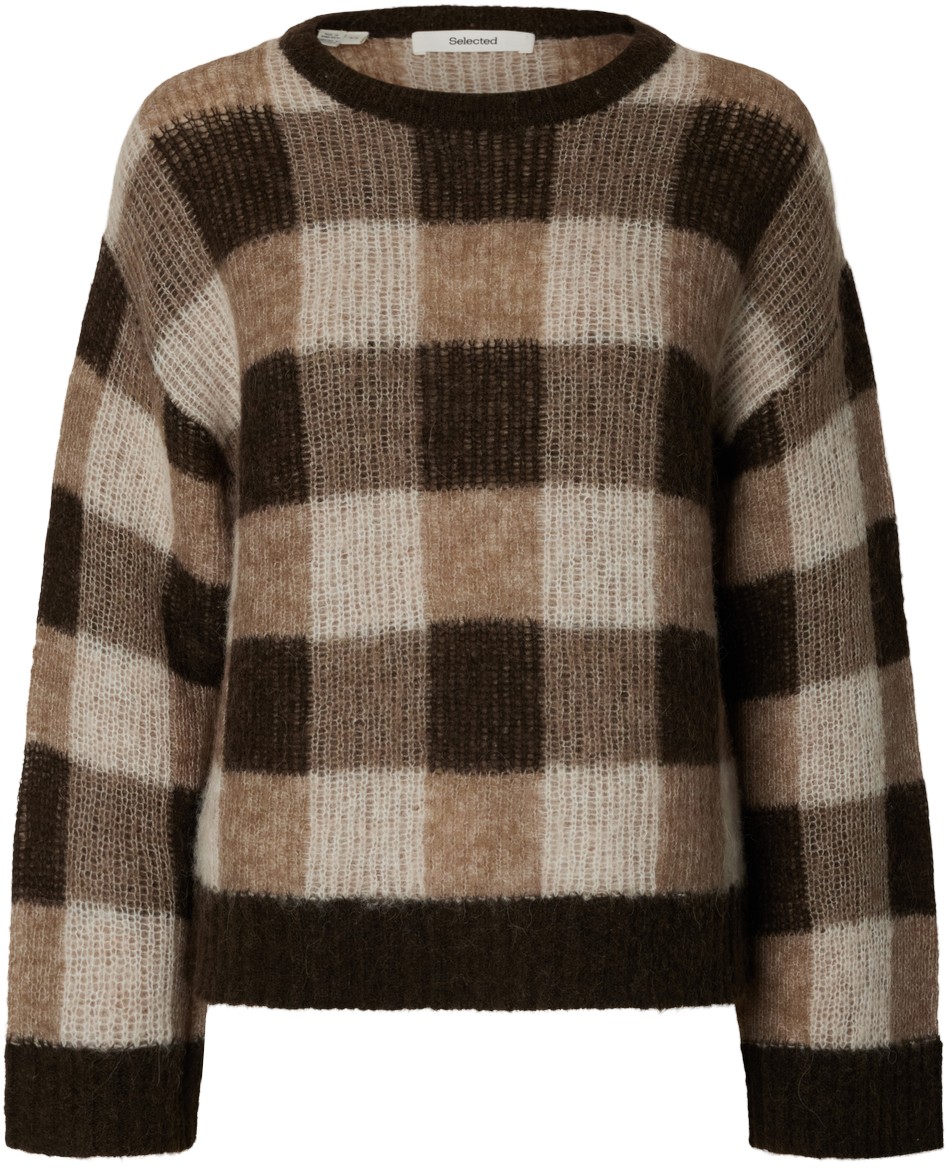 Slwlulu Loose LS Check Knit Oneck