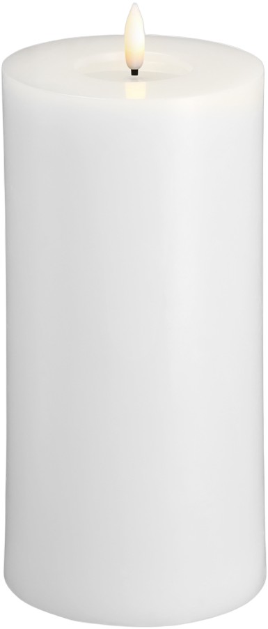 Moods & More LED Pillar Candles, Silk, Melted, Classic whi